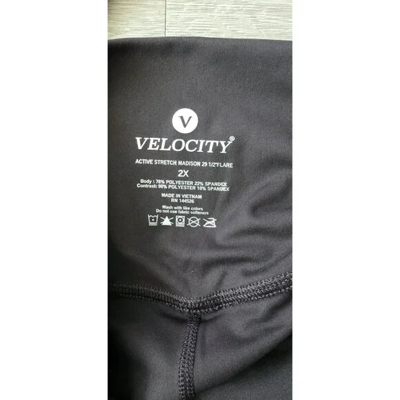 Velocity 2X Plus High Rise Flare Wide Leg Stretch Yoga Pants Bootcut - Picture 15 of 16